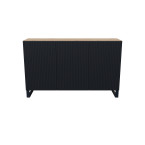 Komoda Remo Dąb Artisan/Czarny Mat Ryflowane