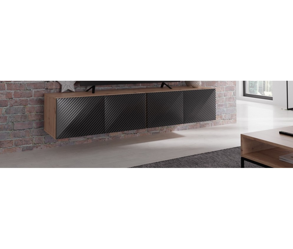 Szafka RTV Neo 200(2x100) Frezowana zamknięta szafki-rtv - Szafka RTV Neo 200(2x100) Frezowana zamknięta