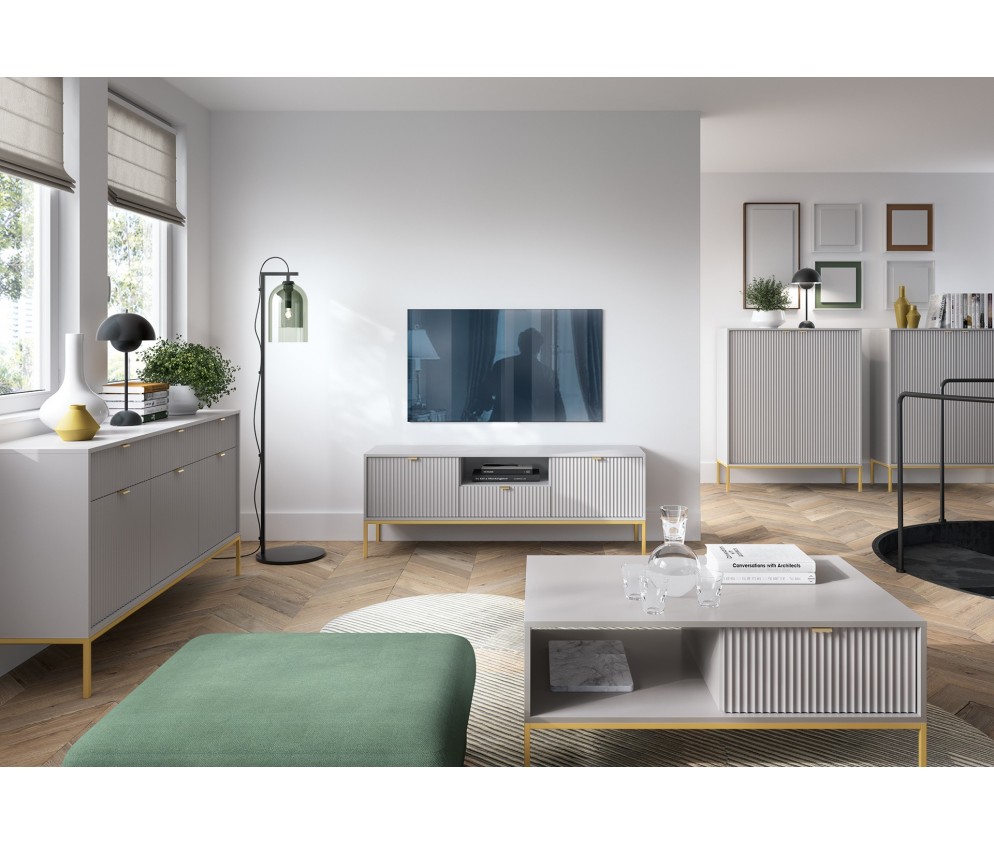 Ława Viva 104 Szary Mat/Złoty stelaż