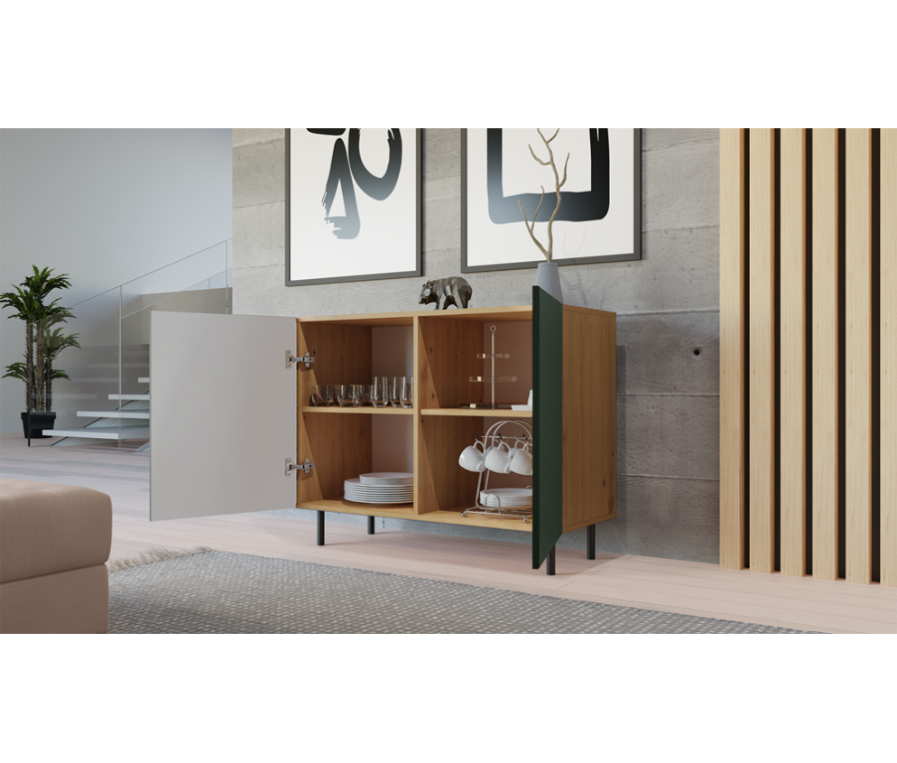 Komoda KAMA 2D SLIM ARTISAN ZIELEŃ