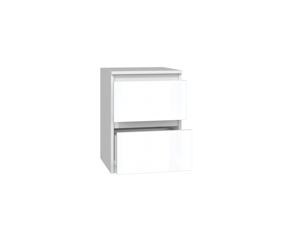 Komplet dwóch sztuk szafki nocnej M2 BIAŁY POŁYSK