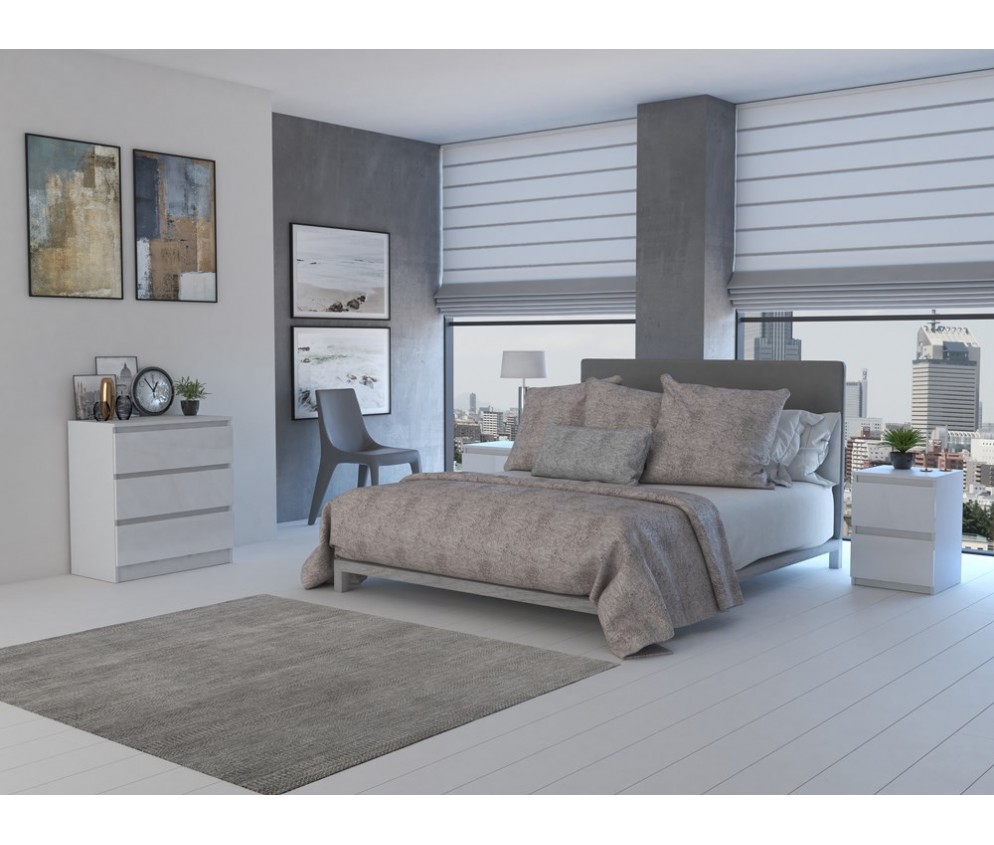 Komplet dwóch sztuk szafki nocnej M2 BIAŁY POŁYSK