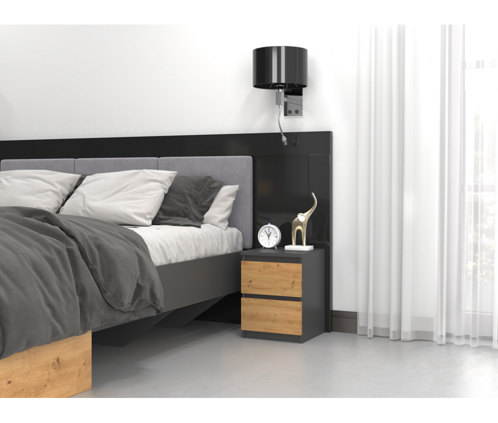 Komplet dwóch sztuk szafki nocnej M2 ANTRACYT ARTISAN
