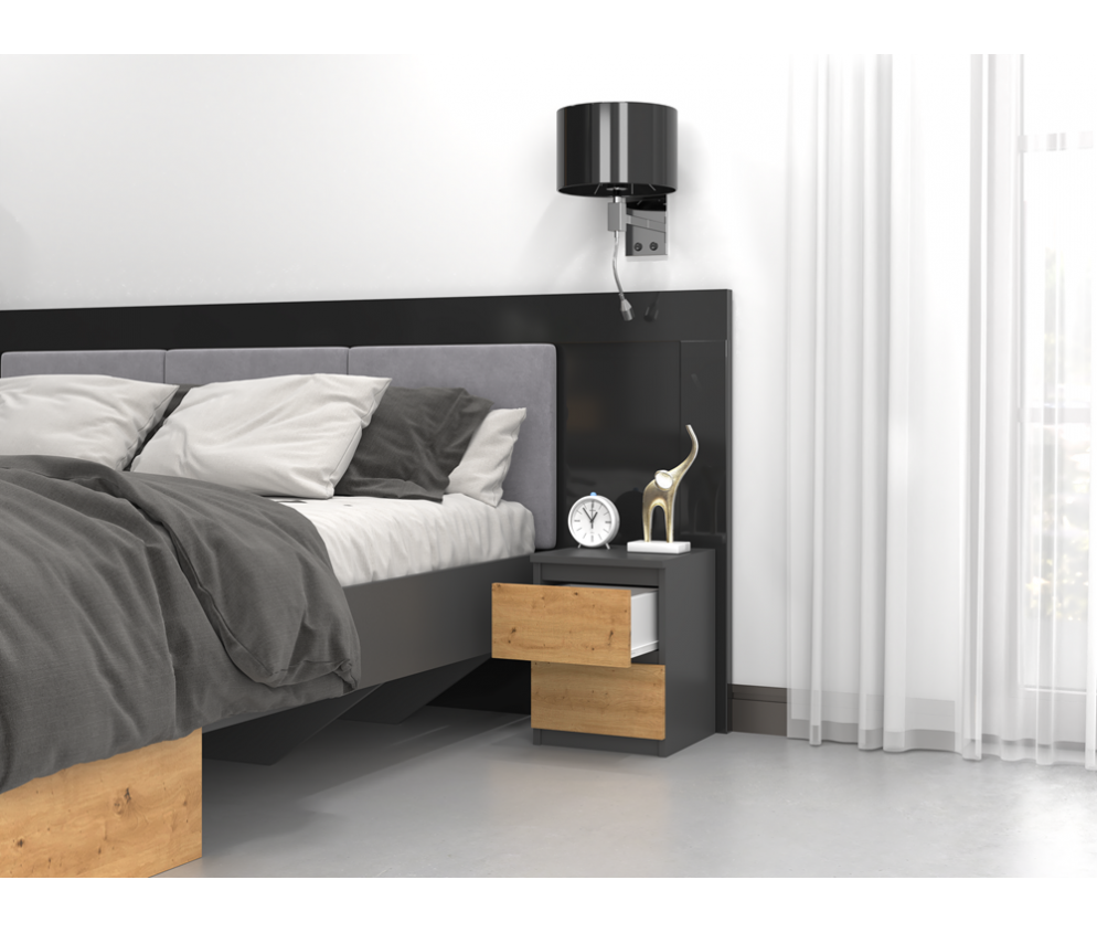 Komplet dwóch sztuk szafki nocnej M2 ANTRACYT ARTISAN