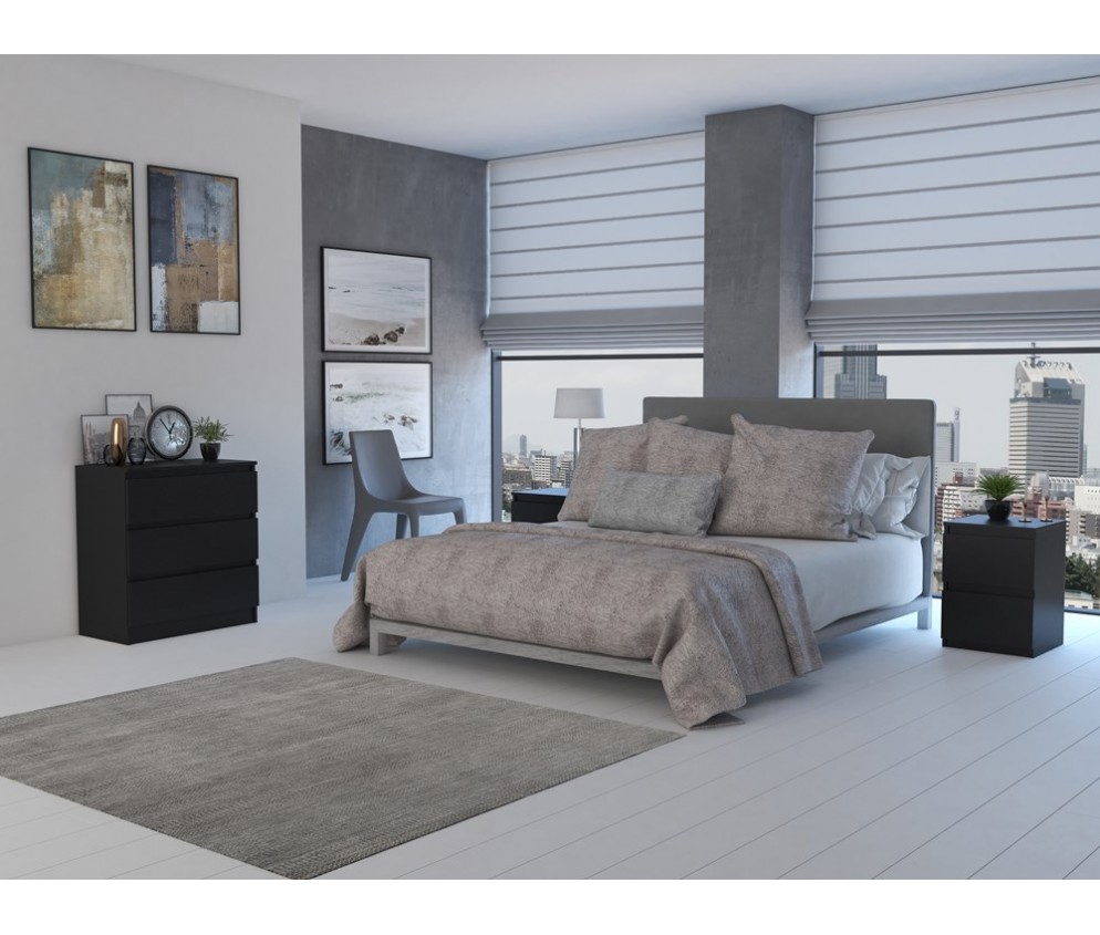 Komplet dwóch sztuk szafki nocnej M2 CZARNY