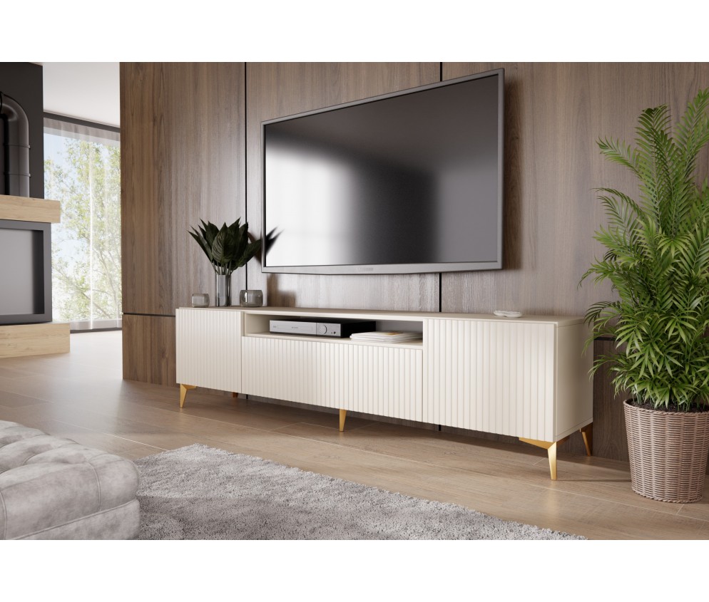 Szafka RTV Monti 180/200 Kaszmir Frezowana wisząca/stojąca