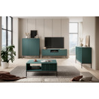 Komoda Viva 154 Labrador Green/Czarny stelaż/złoty uchwyt