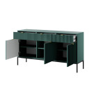 Komoda Viva 154 Labrador Green/Czarny stelaż/złoty uchwyt