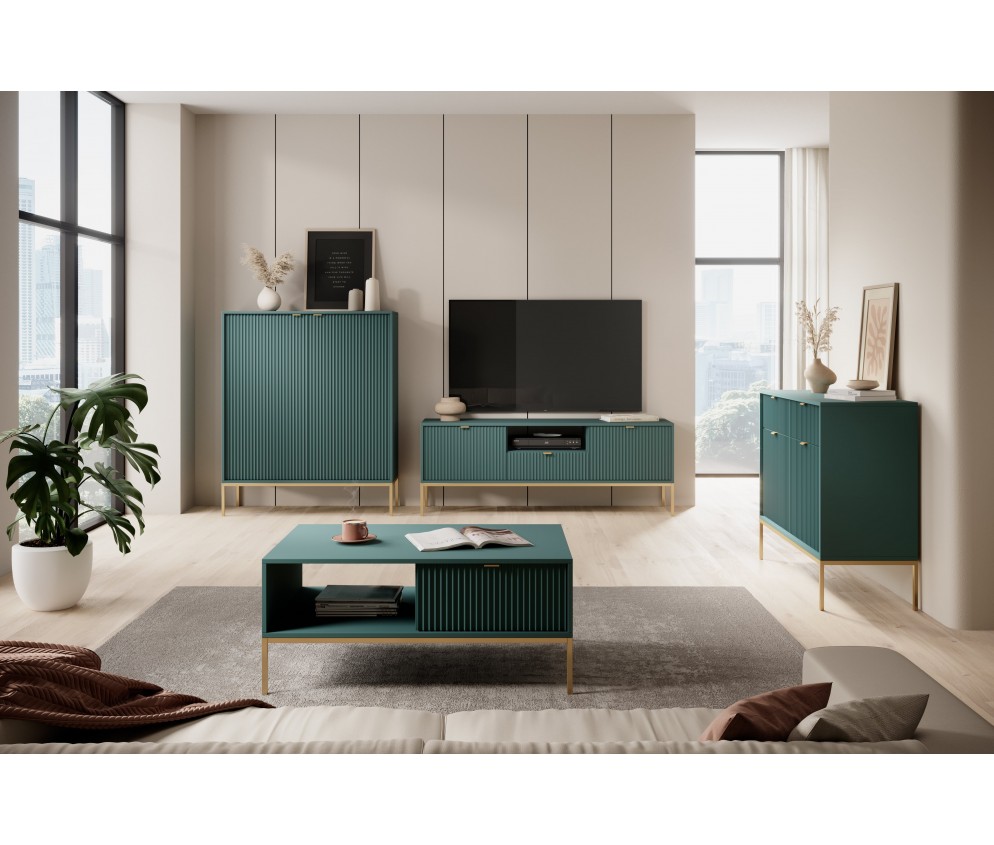 Toaletka Viva 104 Labrador Green/złoty stelaż/złoty uchwyt