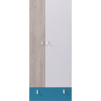 Szafa Plan 80 2D1SZ Biały Lux/Dąb/Morski