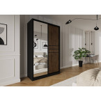 Szafa przesuwna Trend 9 150 Czarny mat + Dąb Lefkas