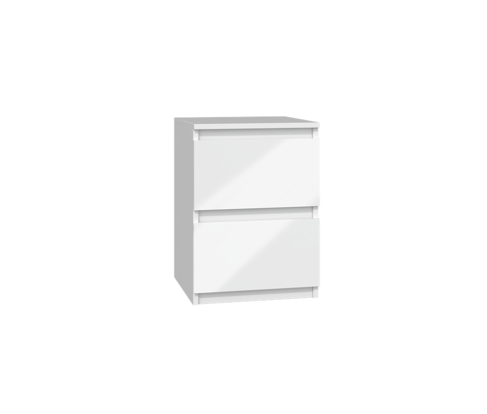 Komplet dwóch sztuk szafki nocnej M2 BIAŁY POŁYSK