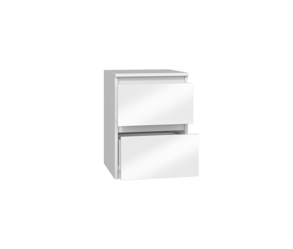 Komplet dwóch sztuk szafki nocnej M2 BIAŁY POŁYSK