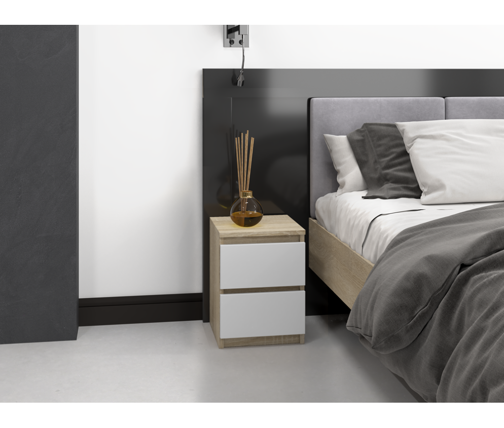 Komplet dwóch sztuk szafki nocnej M2 BIAŁY SONOMA