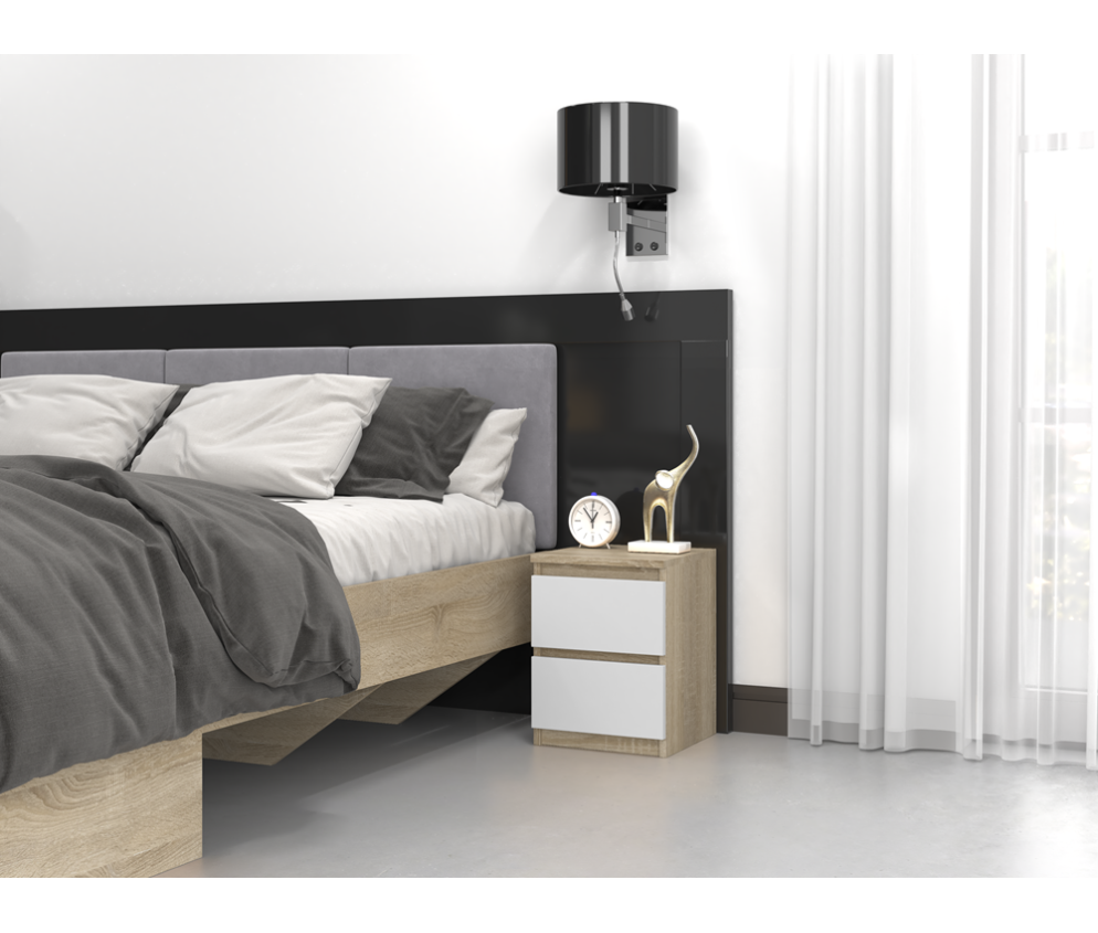 Komplet dwóch sztuk szafki nocnej M2 BIAŁY SONOMA