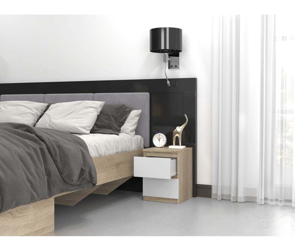 Komplet dwóch sztuk szafki nocnej M2 BIAŁY SONOMA