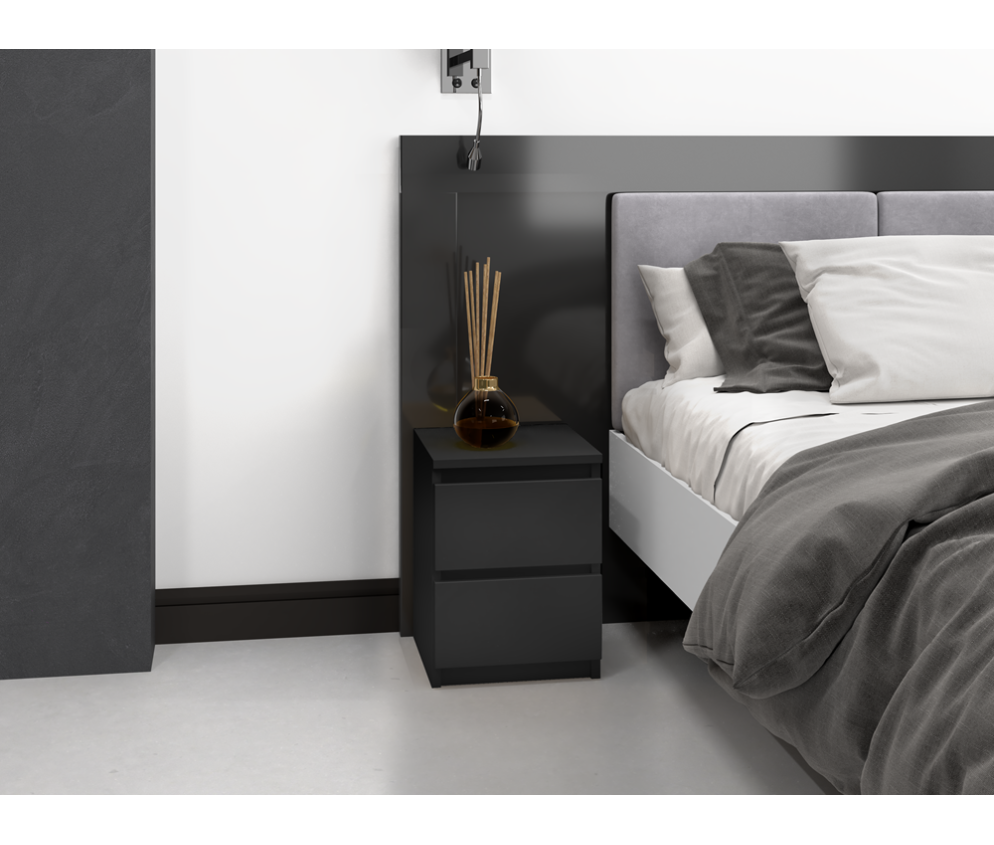 Komplet dwóch sztuk szafki nocnej M2 CZARNY