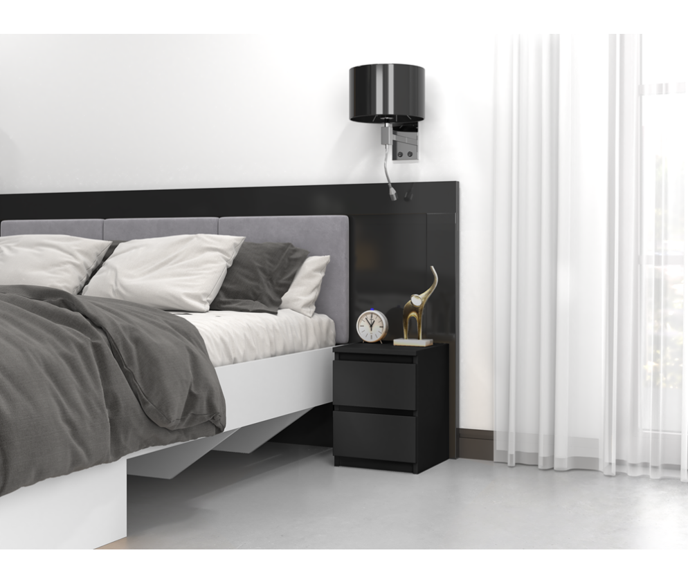 Komplet dwóch sztuk szafki nocnej M2 CZARNY