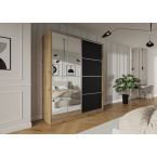 Szafa przesuwna Trend 10 200 Artisan/Czarny mat