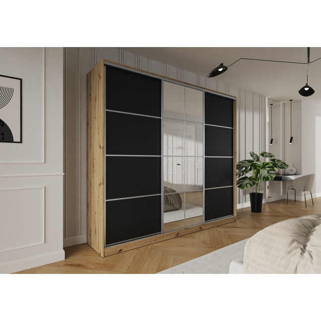 Szafa przesuwna Trend 10 250 Artisan/Czarny mat