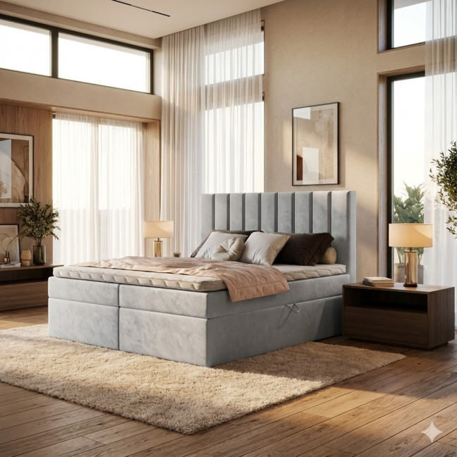 Łóżko kontynentalne Terra 3 – Tkaniny do wyboru