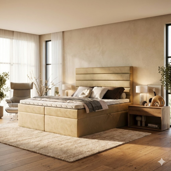 Łóżko kontynentalne Terra 5 – Tkaniny do wyboru