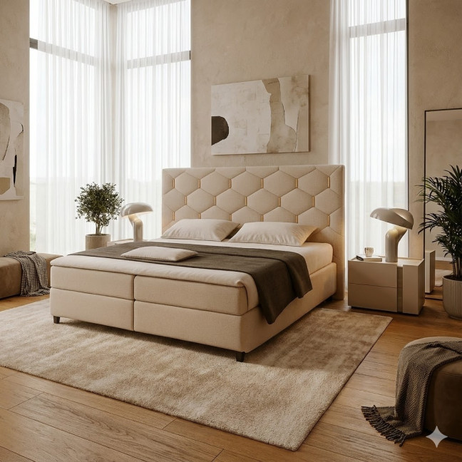 Łóżko kontynentalne Terra 17 Gold – Tkaniny do wyboru