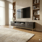 Szafka RTV Mell Czarny mat/Złoto