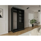 Szafa przesuwna Trend 3 150 Czarny mat + Dąb Lefkas