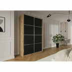 Szafa przesuwna Trend 3 150 Dąb Artisan + Czarny Mat