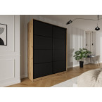 Szafa przesuwna Trend 3 180 Dąb Artisan + Czarny Mat