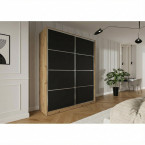 Szafa przesuwna Trend 3 200 Dąb Artisan + Czarny Mat