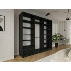 Szafa przesuwna Trend 3 275 Czarny mat + Dąb Lefkas