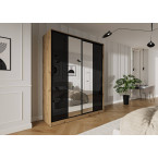 Szafa przesuwna Trend 5 200 Dąb Artisan + Czarny Połysk