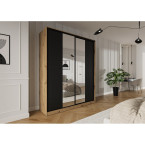 Szafa przesuwna Trend 5 200 Dąb Artisan + Czarny Mat