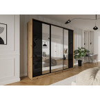 Szafa przesuwna Trend 5 250 Dąb Artisan + Czarny Połysk