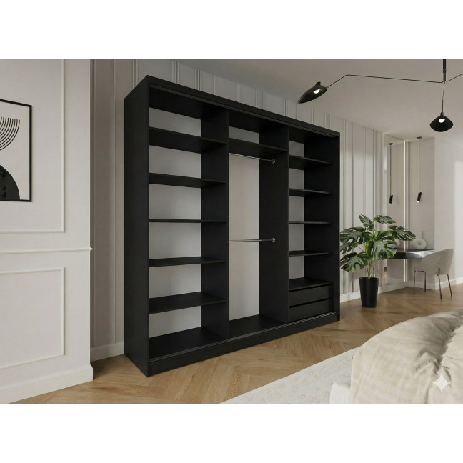 Szafa przesuwna Trend 5 275 Dąb Artisan + Czarny Połysk