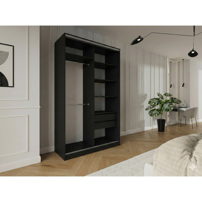 Szafa przesuwna Trend 6 150 Czarny Połysk