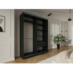 Szafa przesuwna Trend 6 180 Czarny mat + Dąb Lefkas