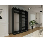 Szafa przesuwna Trend 6 180 Czarny mat + Dąb Lefkas