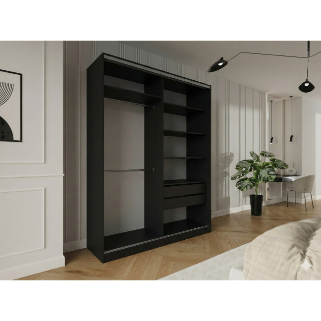 Szafa przesuwna Trend 6 180 Czarny Połysk