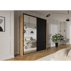 Szafa przesuwna Trend 6 200 Dąb Artisan + Czarny Mat