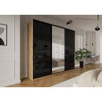 Szafa przesuwna Trend 6 250 Dąb Artisan + Czarny Połysk