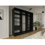 Szafa przesuwna Trend 6 250 Czarny mat + Dąb Lefkas