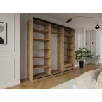 Szafa przesuwna Trend 6 250 Dąb Artisan + Czarny Połysk