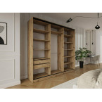 Szafa przesuwna Trend 6 250 Dąb Artisan + Czarny mat