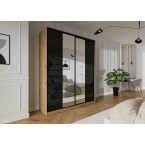 Szafa przesuwna Trend 8 180 Dąb Artisan + Czarny Połysk