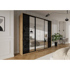 Szafa przesuwna Trend 8 250 Dąb Artisan + Czarny Połysk