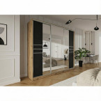 Szafa przesuwna Trend 8 250 Dąb Artisan + Czarny Mat