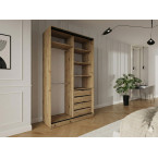 Szafa przesuwna Trend 9 150 Dąb Artisan + Czarny Połysk